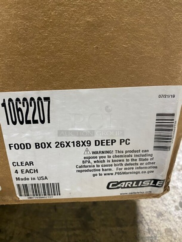 NEW! IN THE BOX! Carlisle Clear Poly Food Containers! 4 In A Box! 1 Box Per Number! 4x Your Bid! - Image 2 of 7
