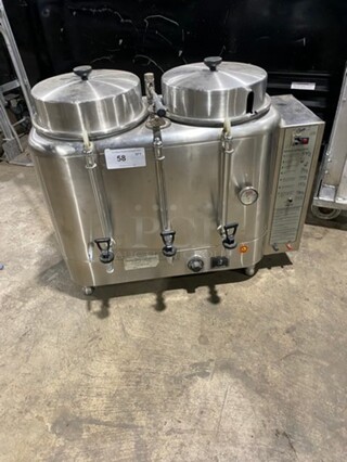 Curtis Commercial Countertop Dual Automatic Coffee Urn! All Stainless Steel! On Small Legs! Model: RU300