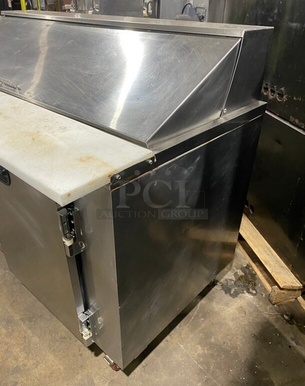 Leader Commercial Refrigerated Bain Marie Sandwich Prep Table! With 2 Door Underneath Storage Space! With Commercial Cutting Board! All Stainless Steel! On Casters! MODEL LM60SC SN:GZ08C1786 115V 1PH - Image 2 of 9