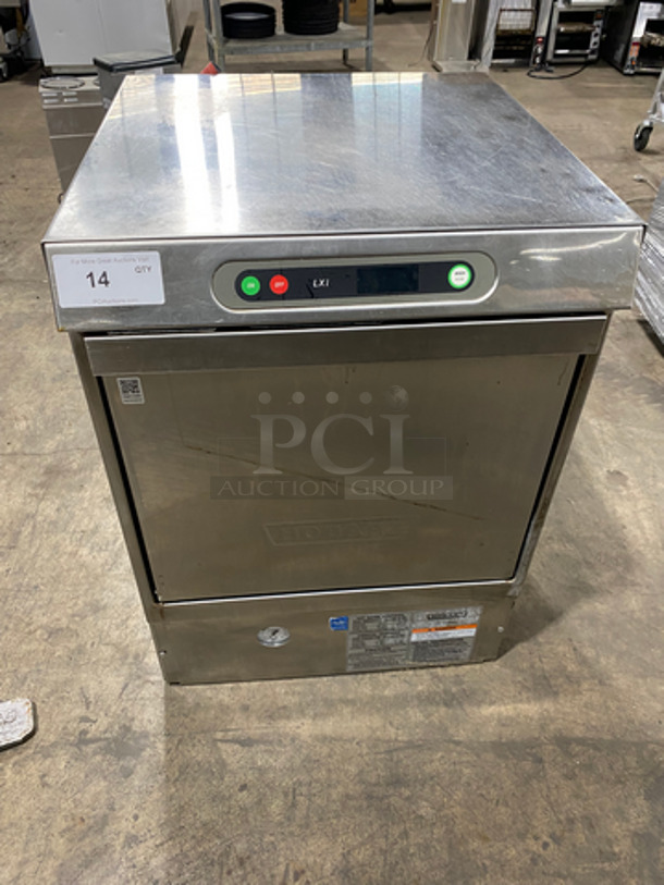 NICE! Hobart Commercial Under Counter Dishwasher! With Pegged Dish Crate! All Stainless Steel! Model: LXIC SN: 231127081 120V 60HZ 1 Phase