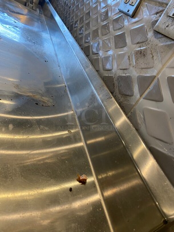 WOW! Custom Made Commercial Work Top/ Prep Table! With Built In Hand Washing Sink! With Back Splash! Faucet And Handles! With Cabinet Storage Space Underneath! Solid Stainless Steel! On Legs! - Image 7 of 8