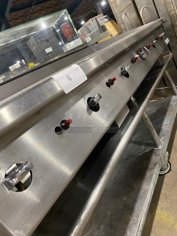 NICE! Garland Heavy Duty Commercial Countertop Gas Powered Flat Griddle! 1-Inch-Thick Plate! With Back And Side Splashes! On Equipment Stand! With Storage Space Underneath! All Stainless Steel! Model GTGG72G72M Serial 1303100100266! On Casters! WORKING WHEN REMOVED! - Image 6 of 9