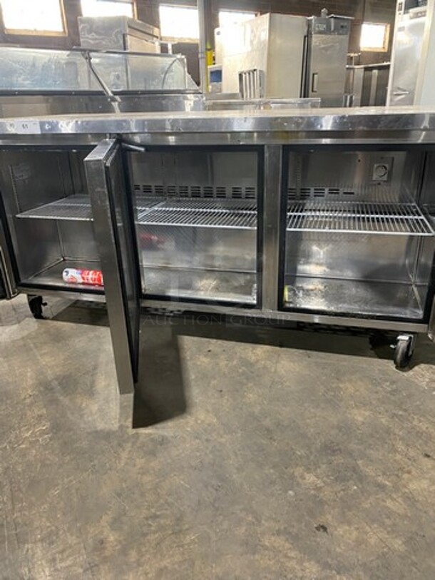 Saturn Commercial 3 Door Refrigerated Lowboy/Worktop Cooler! With Poly Coated Racks! All Stainless Steel! On Casters! WORKING WHEN REMOVED! Model: USC72 SN: LOOLUC6R0004 115V 60HZ 1 Phase - Image 5 of 8