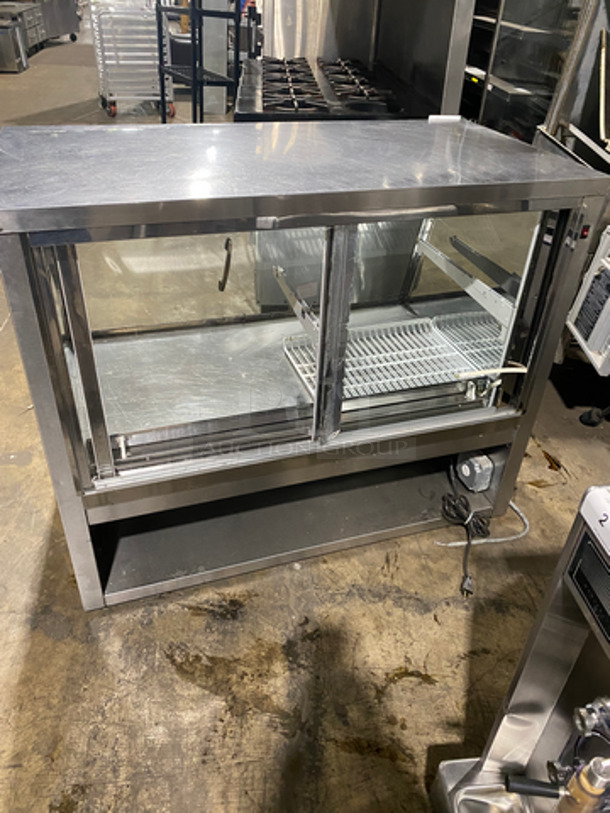 Commercial Countertop Dry Display Case Merchandiser! With Slanted Front Glass! With Rear Access Doors! Stainless Steel Body! - Image 4 of 7