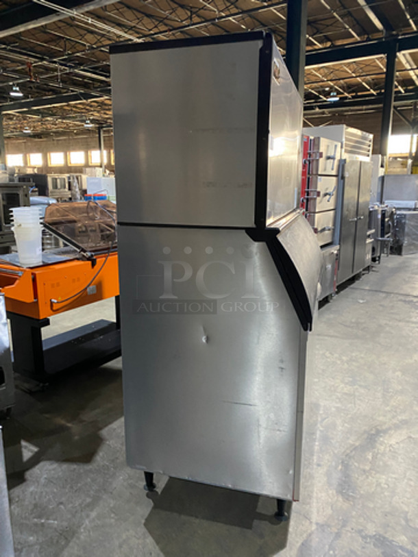 Ice-O-Matic Commercial Ice Machine Head! On Commercial Ice Bin! All Stainless Steel! On Legs! 2x Your Bid Makes One Unit! Model: ICE1406HW5 SN: 14041280010414 208/230V 60HZ 1 Phase - Image 4 of 9