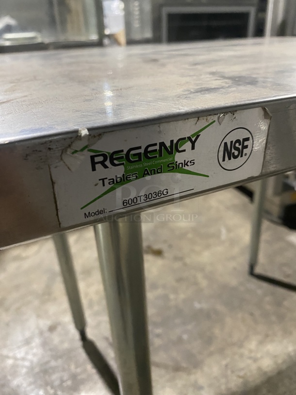 Nice! Regency All Stainless Steel Open Base Prep Table! On Legs!  - Image 3 of 4