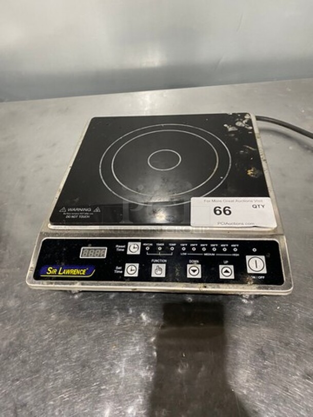 LATE MODEL! 2016 Sir Lawrence Commercial Countertop Electric Powered Single Burner Induction Range! WORKING WHEN REMOVED! Model: SLIN1800 120V 60HZ