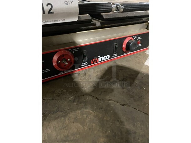 Winco Commercial Countertop Double Panini Press! All Stainless Steel! Model ESG2 Serial ESG02010000019! 120V! - Image 6 of 8