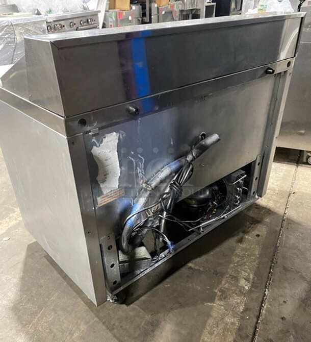 Continental Commercial Refrigerated Sandwich Prep Table! With 2 Door Storage Space Underneath! All Stainless Steel! On Casters! With Commercial Cutting Board! MODEL SW4812 SN: 14866581 115V 1PH - Image 4 of 9