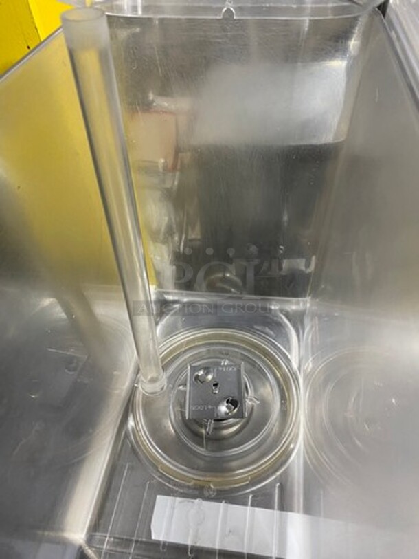 2016 Crathco Commercial Countertop Dual Hopper Beverage Dispenser! With Poly Drip Tray! Clear Poly Jugs! Stainless Steel Body! Model: D254 SN: T337484 115V - Image 7 of 8