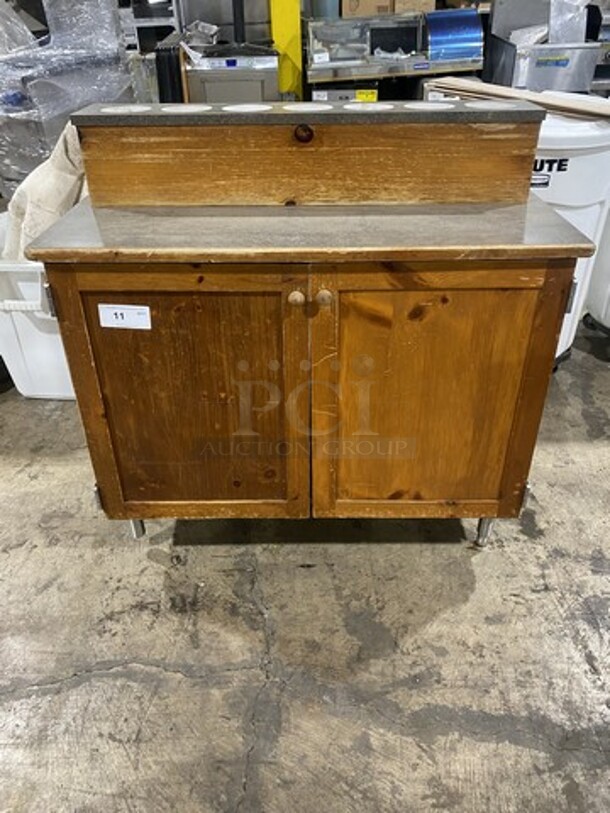 Custom Made Solid Wood Prep/Work Cabinet!  - Image 1 of 6