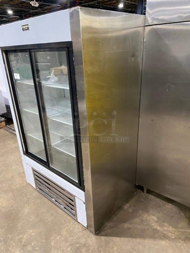 COOLTECH  Stainless Steel Commercial 2 Door Reach In Cooler Merchandiser! MODEL CTR-48SG Serial L101519 - Image 2 of 8