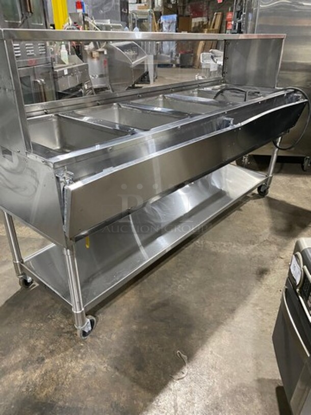 Eagle Commercial Electric Powered 5 Well Steam Table! With Storage Space Underneath! All Stainless Steel! On Casters! Model: YSPHT5 SN: 2008990273 208V 60HZ 1 Phase! Working When Removed!  - Image 4 of 10