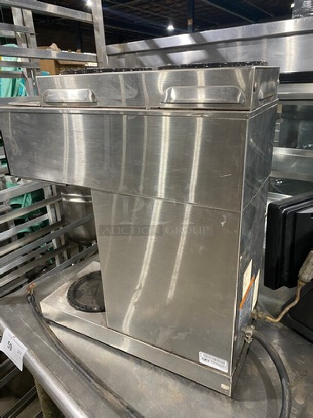 Bunn-O-Matic Commercial Countertop Coffee Brewing Machine! With 3 Coffee Pot Warmers! All Stainless Steel! Model: STF35 SN: 13682 240V 60HZ 1 Phase - Image 4 of 9