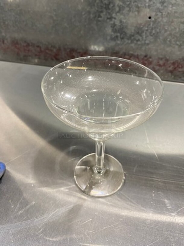 Some Clear Glass Stemmed Margarita Glasses! Includes 2 Poly Cup Crate! ONE CRATE IS EMPTY! 2x Your Bid! - Image 3 of 7