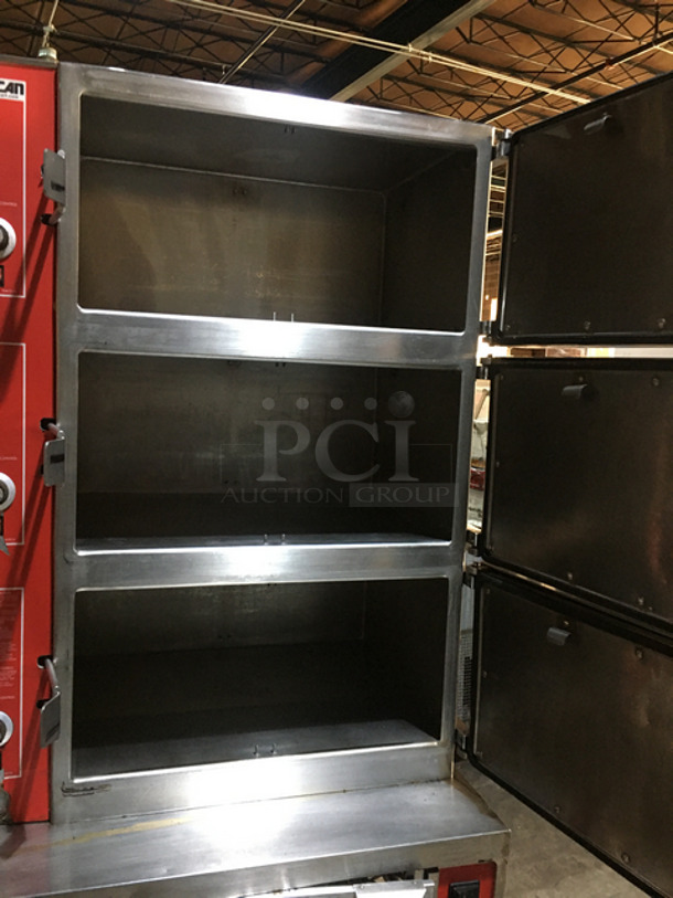 AMAZING! Vulcan Commercial Natural Gas Powered Triple Deck Pressure Steam Cooker! All Stainless Steel! On Legs!  Model: VHL3G SN: 271155958120V 60HZ 1 Phase! - Image 5 of 10