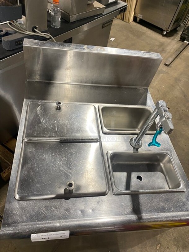 Stainless-Steel Custom-Made workstation/ serve station insolated ice bin waterspout sink! - Image 5 of 7