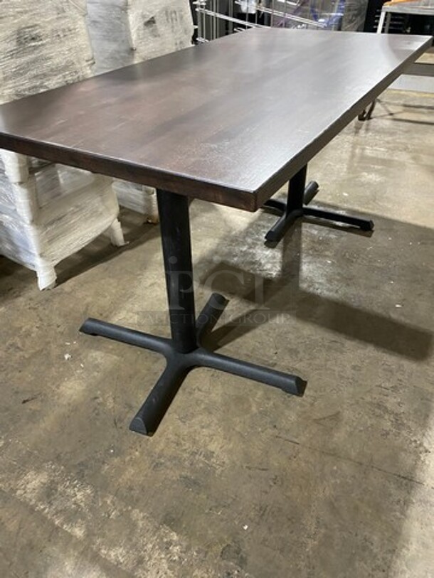 Brand New! Red Oak 30 By 60 1.5" Thick Dining Table! Walnut Finish! On Metal Legs!  - Image 2 of 10