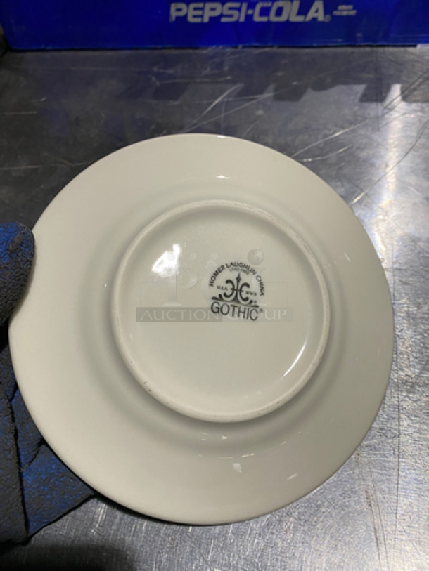 ALL ONE MONEY! Homer Laughlin White Ceramic Plates! Includes Black Poly Crate! - Image 5 of 6