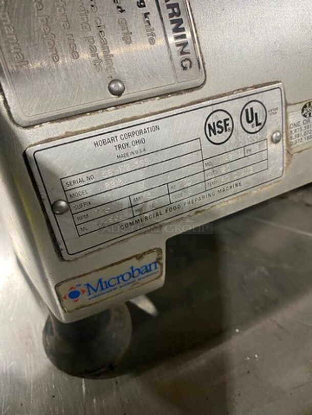 Hobart Commercial Countertop Deli/ Meat Slicer! All Stainless Steel! Model: 2812 SN: 561172365 120V 60HZ 1 Phase - Image 7 of 8