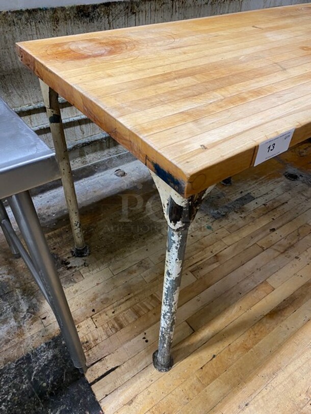 Butcher Block Prep-Table With Solid Metal Frame! - Image 2 of 7