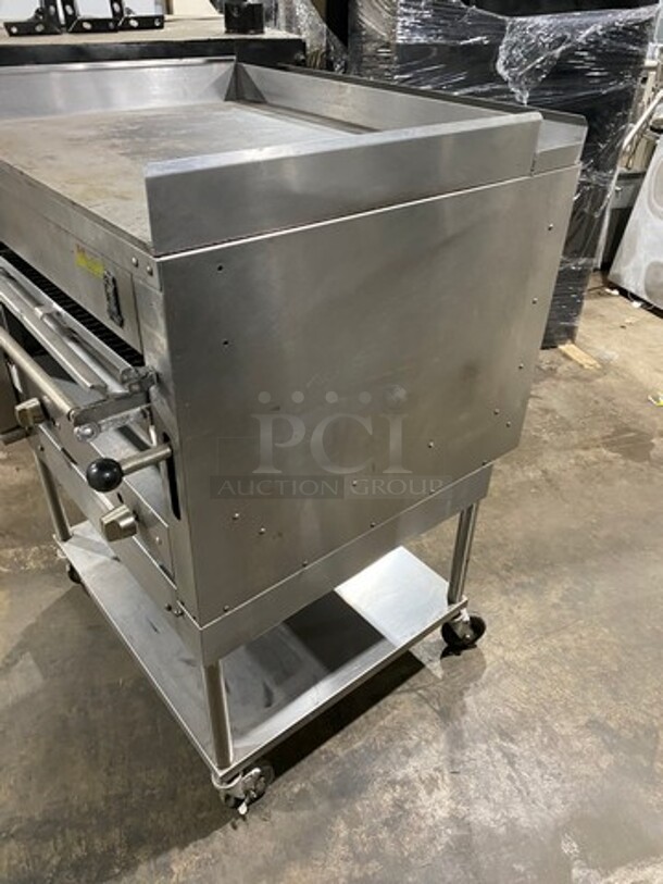 Commercial Natural Gas Powered Vertical Upright Char Broiler! All Stainless Steel! On Casters! - Image 2 of 8
