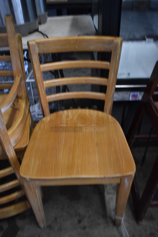 6 Wooden Dining Chairs. 16.5x17.5x31. 6 Times Your Bid!