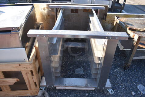 Metal Commercial Pan Transport Rack on Commercial Casters. 31x36x31