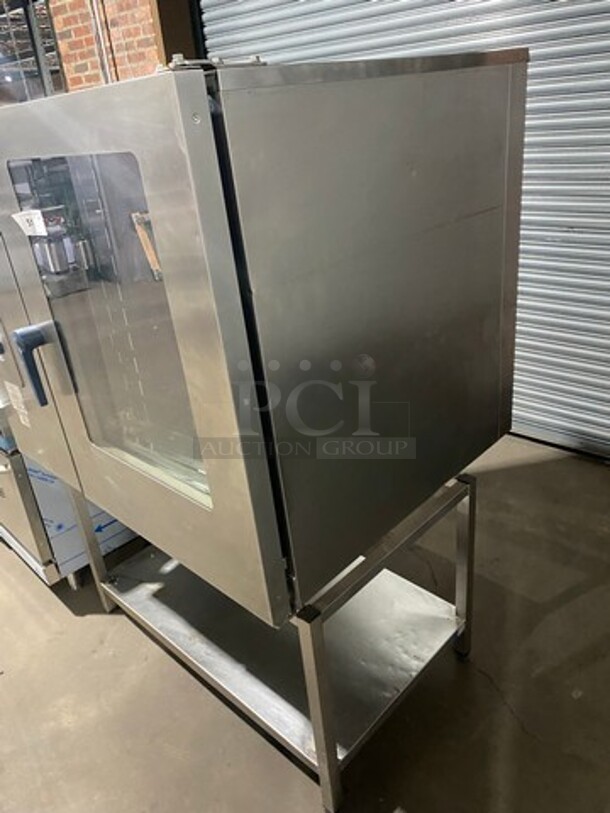 BEAUTIFUL! Rational Commercial Natural Gas Powered Combi Convection Oven! With View Through Door! With Digital Touch Controls! With Open Storage Space Underneath! All Stainless Steel! On Legs! Model: CPC102G SN: G12CB00011020524 - Image 3 of 10