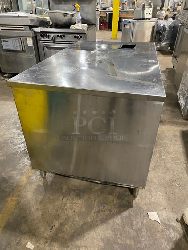All Stainless Steel Commercial Work/Prep Table! With 2 Sliding Door Storage Space Underneath! On Legs! - Image 3 of 7