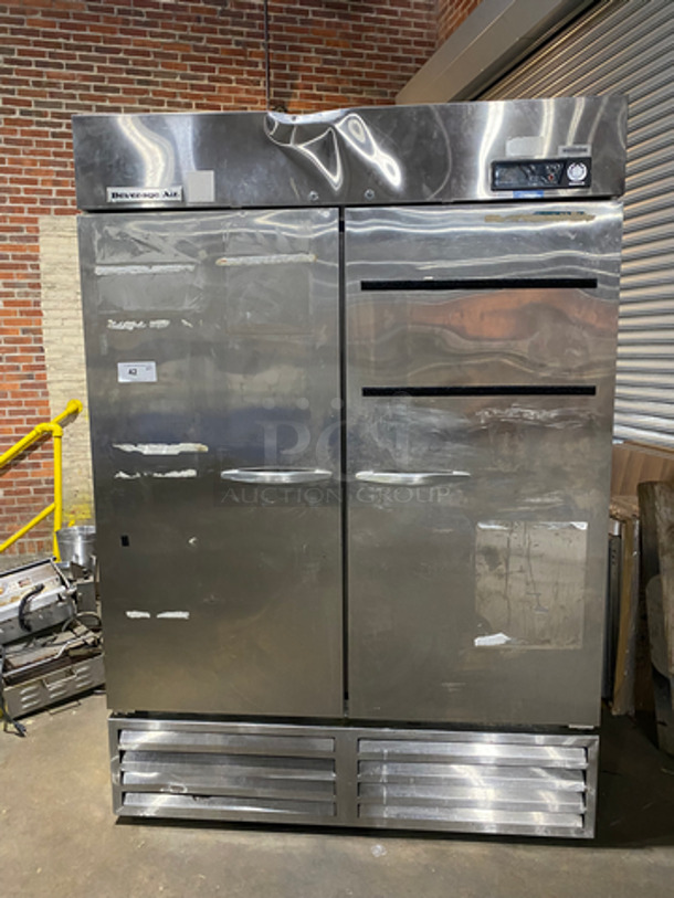 Beverage Air Commercial 2 Door Reach In Freezer! With Poly Coated Racks! All Stainless Steel! Model: KF481AS SN: 9025649 115V 60HZ 1 Phase