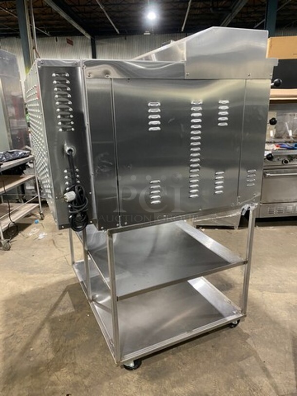 WOW! 2012 Doyon Commercial Natural Gas Powered Tripple Deck Pizza/ Baking Oven! With Shelf Storage Underneath! All Stainless Steel! On Casters! Model: PIZ6G SN: 282200000112 - Image 4 of 11