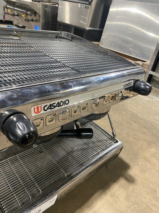 Casadio Stainless Steel Commercial Countertop 2 Group Espresso Machine w/ 2 Portafilters and 2 Steam Wands! - Image 7 of 9