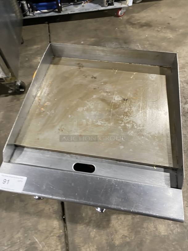 NICE! COOK RITE Stainless Steel Commercial Countertop Natural Gas Powered 24 Inch Flat Top Griddle! On Legs! Working When Removed!  - Image 5 of 7