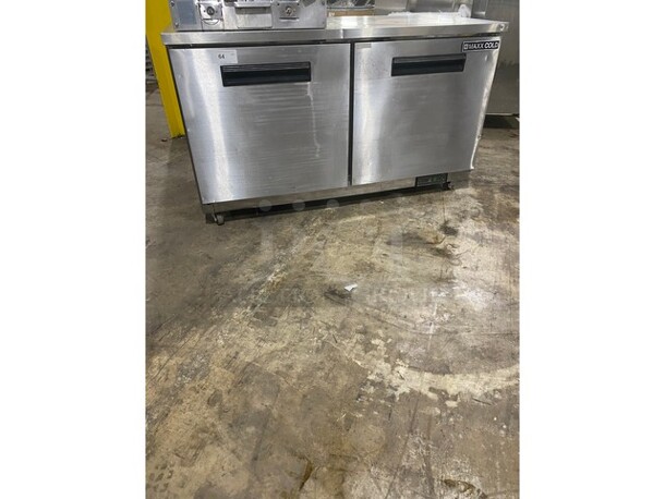 Maxx Cold Commercial Double Door Lowboy/ Worktop Cooler! With Poly Coated Rack! Solid Stainless Steel! On Casters! Model: MXCR60UA SN: 8218185 115V 60HZ 1 Phase - Image 1 of 12