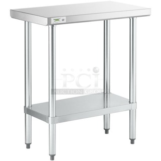 BRAND NEW SCRATCH & DENT! Regency 600T1830G 18" x 30" 18-Gauge 304 Stainless Steel Commercial Work Table with Galvanized Legs and Undershelf. IN THE BOX! 18x30x34  