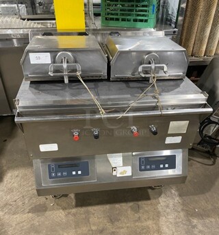 Garland Commercial Electric Powered Dual Sided Press Griddle! All Stainless Steel! On Casters!