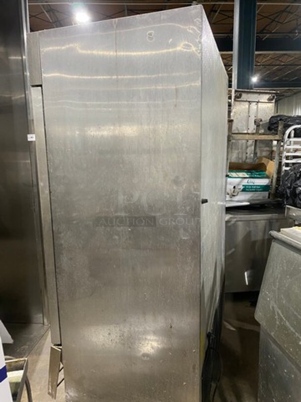 Artic Air Commercial 2 Door Reach In Freezer! With Poly Coated Racks! All Stainless Steel! On Casters! WORKING WHEN REMOVED! Model: AF49 SN: 6049705 115V - Image 2 of 10