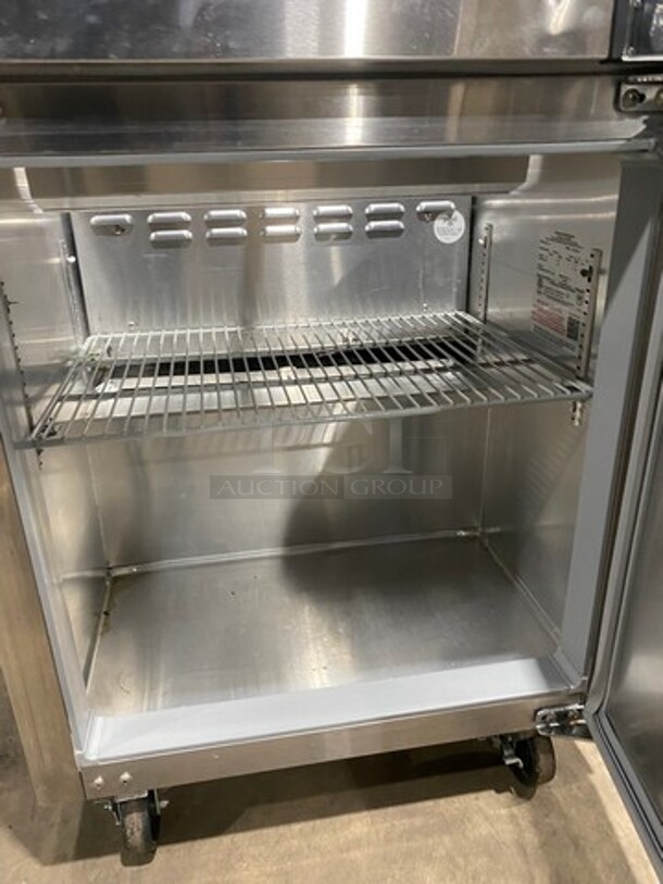 Continental Commercial Refrigerated Sandwich Prep Table! With Single Door Storage Space Underneath! All Stainless Steel! On Casters! Model: SW278 SN: 158B0875 115V 60HZ 1 Phase - Image 6 of 9