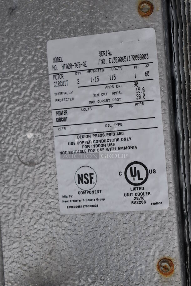 Norlake 8'x26' Walk In Box w/ 2 Doors, HTA26-87B-AE 115 Volt Condenser, Two HTA28-76B-AE 115 Volt Condenser. Does Not Have Floor. Information Provided By The Consignor But Not Verified By PCI Auctions. - Image 11 of 12