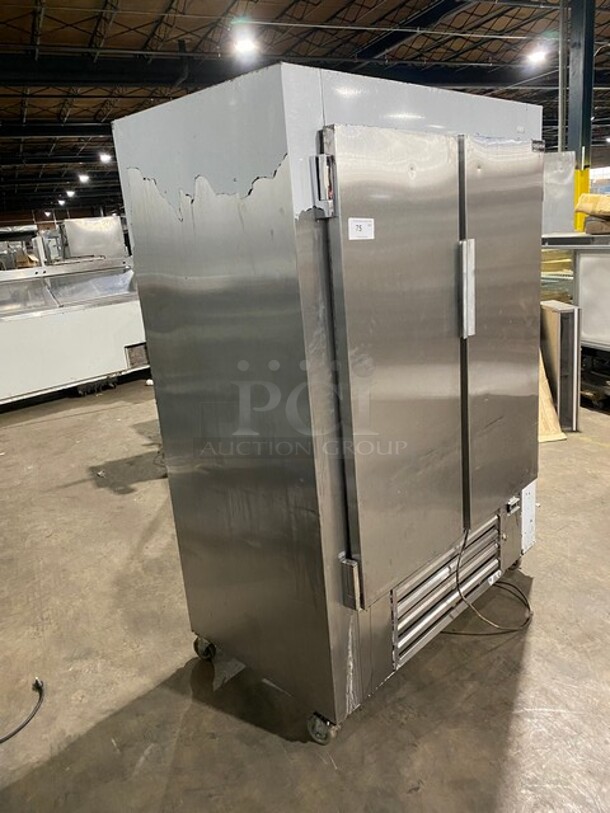 Cool Tech Commercial Stainless Steel 2 Door Reach In Refrigerator! With Poly Coated Racks! On Casters! 120V! Model: CMPH-54RIF SN: W111815! - Image 2 of 9