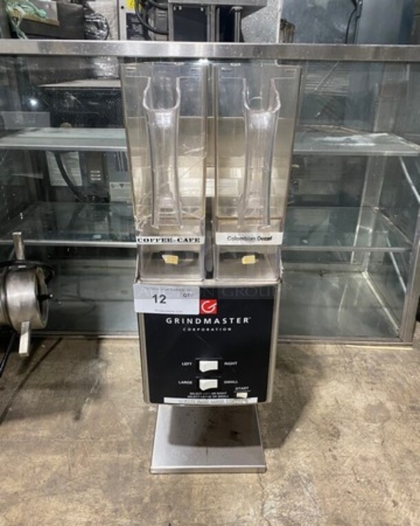 Grindmaster Commercial Countertop Dual Coffee Bean Grinder Machine! Stainless Steel Body! Model: 250RH2 SN: L214346 120V 1 Phase - Image 1 of 10