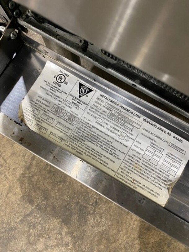 LATE MODEL! 2021 Rocket Commercial Natural Gas Powered 6 Burner Stove! With Raised Back Splash And Salamander Shelf! With Oven Underneath! All Stainless Steel! On Legs! Model: RCPRO36GST SN: 2572612109280373 - Image 9 of 10