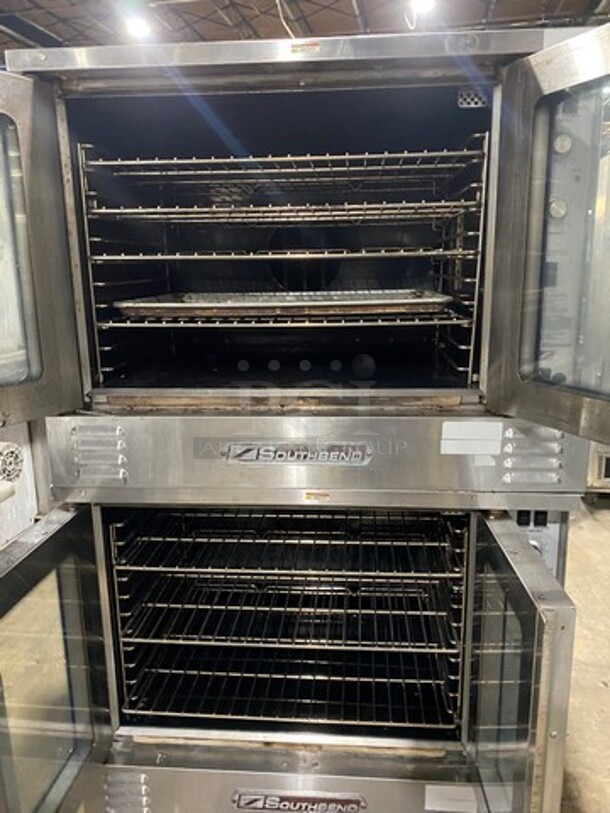 Southbend Commercial Natural Gas Powered Double Deck Convection Oven! With View Through Doors! Metal Oven Racks! All Stainless Steel! On Legs! SL Series! 2x Your Bid Makes One Unit! - Image 5 of 11