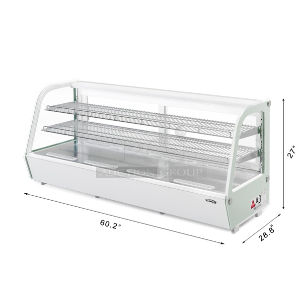 BRAND NEW SCRATCH & DENT! Koolmore CDC-8C-WH 60 in. Countertop Bakery Display Refrigerator in White, 8 cu. ft. Unit is damaged 23-1/3x60x27   - Image 1 of 1