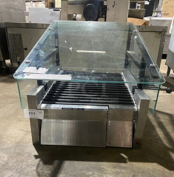 Star Stainless Steel Commercial Countertop Hot Dog Roller w/ Sneeze Guard and Bun Drawer! MODEL 45STBDE  120V 1PH - Image 1 of 10