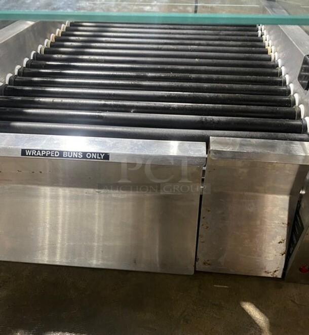 Star Stainless Steel Commercial Countertop Hot Dog Roller w/ Sneeze Guard and Bun Drawer! MODEL 45STBDE  120V 1PH - Image 5 of 10