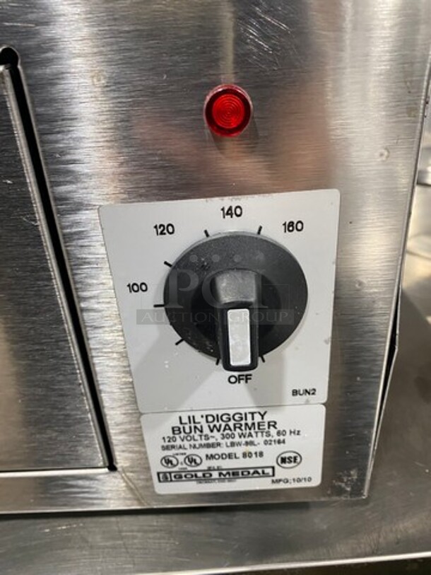 Gold Medal Commercial Countertop Single Drawer Bun Warmer! All Stainless Steel! Model: 8018 SN: LBW98L02164 120V - Image 5 of 8