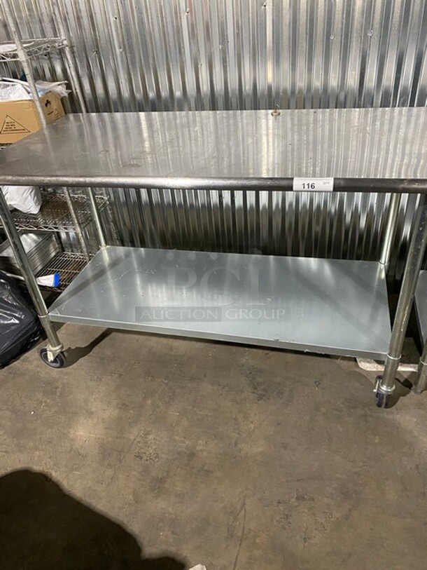 NICE! Stainless Steel Worktable w/ UnderShelf & Casters! - Image 1 of 7