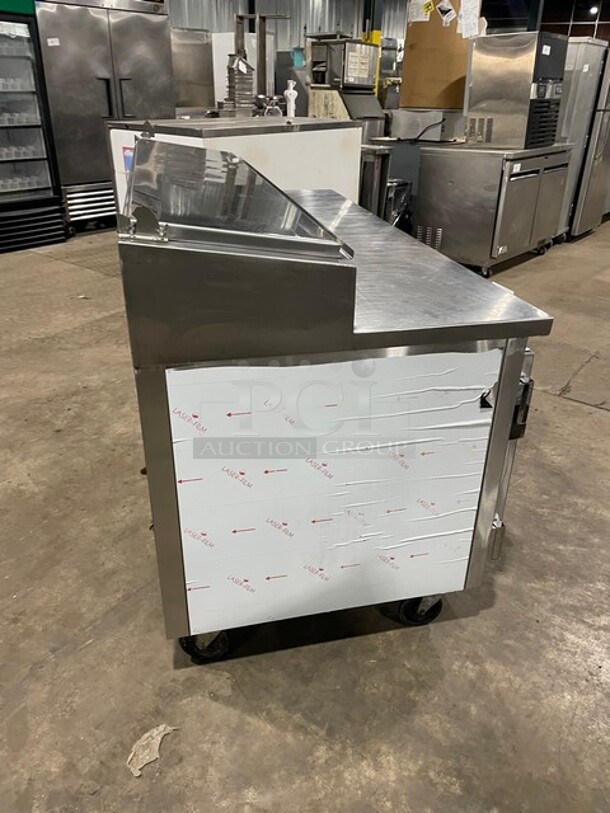 Marsal All Stainless Steel 72 Inch Refrigerated Pizza Prep Table Station! On Casters! Remote Compressor/No Compressor! 115V! Model: BM72R SN: 1961! - Image 2 of 10
